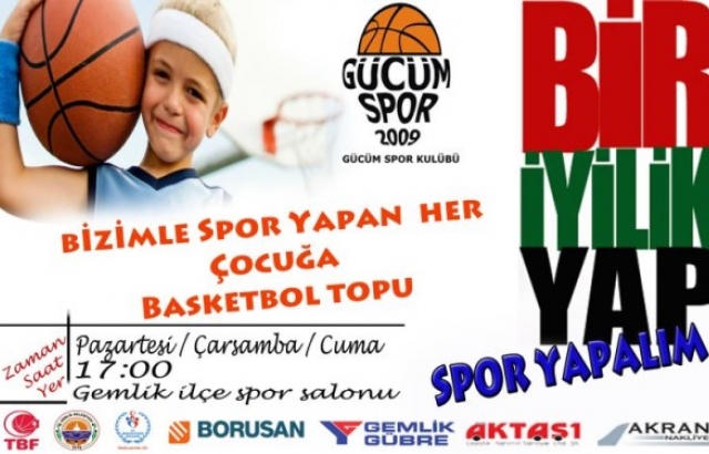 Gücüm Spor'dan çocuklara basketbol topu hediye