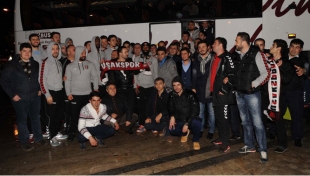 Uşak Sportif'e taraftarından coşkulu karşılama