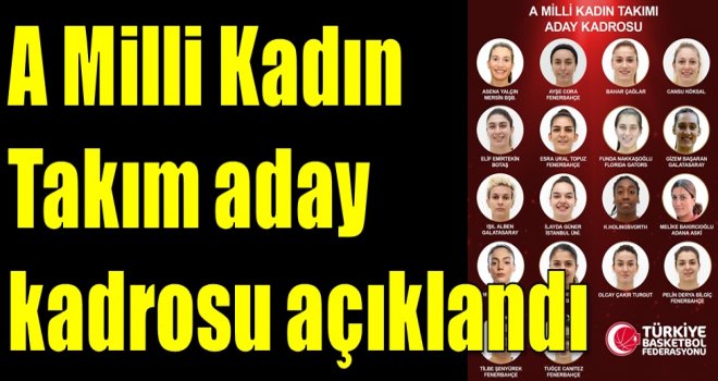 A Milli Kadın Takım aday kadrosu açıklandı