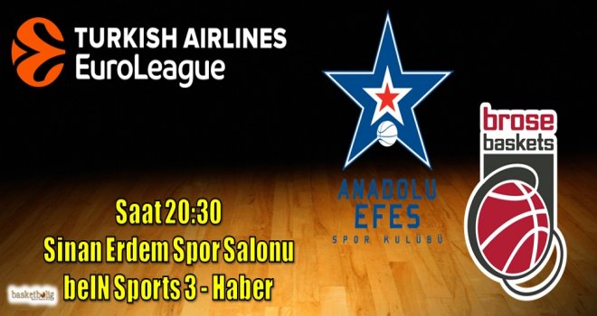 Anadolu Efes, Brose Bamberg'i ağırlıyor