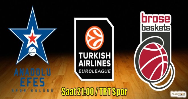 Anadolu Efes, Brose Bamberg'i konuk ediyor