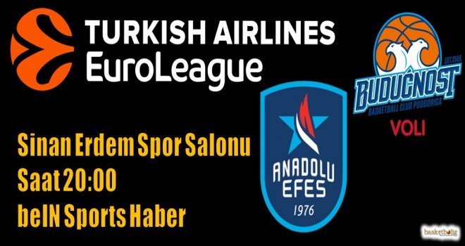 Anadolu Efes'in konuğu Buducnost