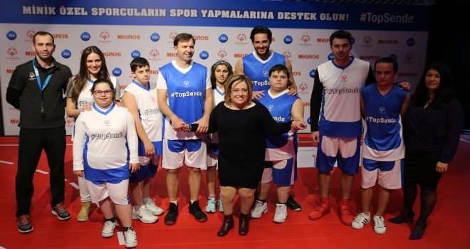 Atılan her basket minik özel çocuklara destek oldu