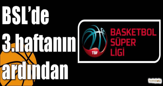 Basketbol Süper Ligi'nde 3.haftanın ardından