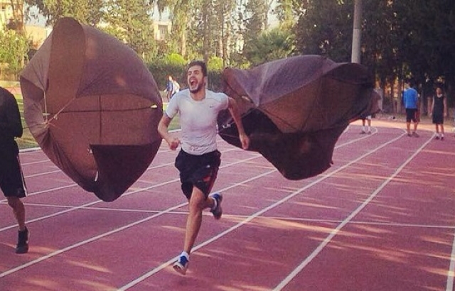 Bostanlıspor'da paraşütle antrenman...