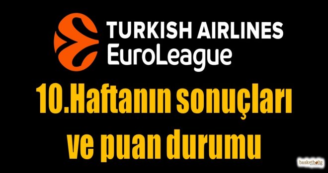 Euroleague 10.hafta sonuçlar ve puan durumu