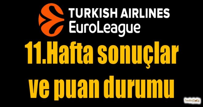 Euroleague 11.hafta sonuçlar ve puan durumu