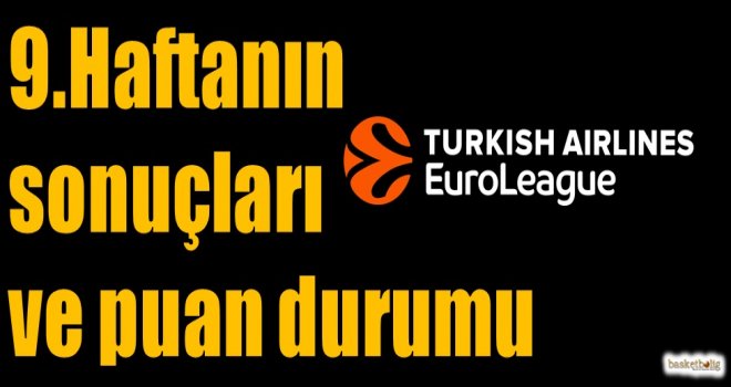 Euroleague 9.hafta sonuçlar ve puan durumu