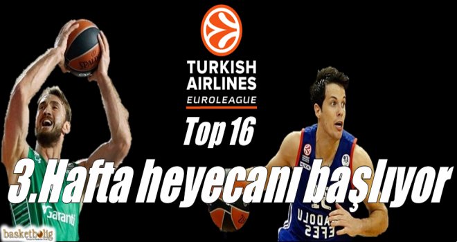 Euroleague Top 16'da 3.hafta heyecanı