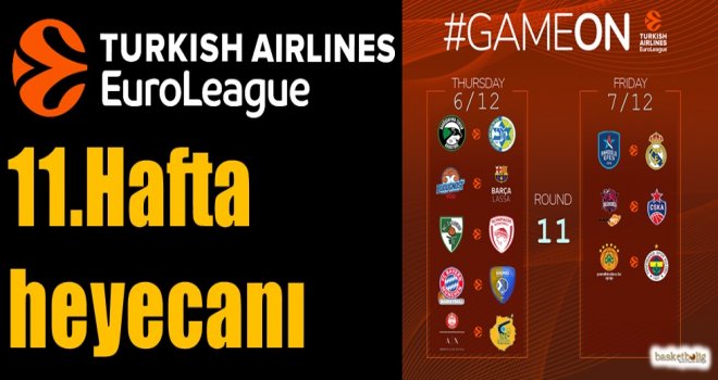 Euroleague'de 11.hafta heyecanı