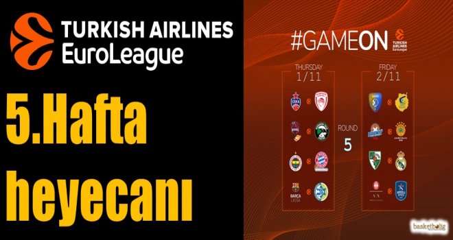 Euroleague'de 5.hafta heyecanı