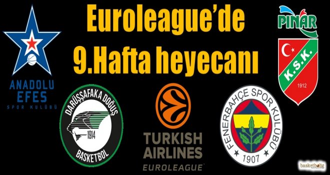 Euroleague'de 9.hafta başlıyor...