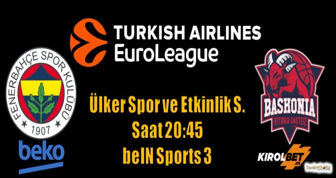 Fenerbahçe Beko, Baskonia'yı konuk ediyor