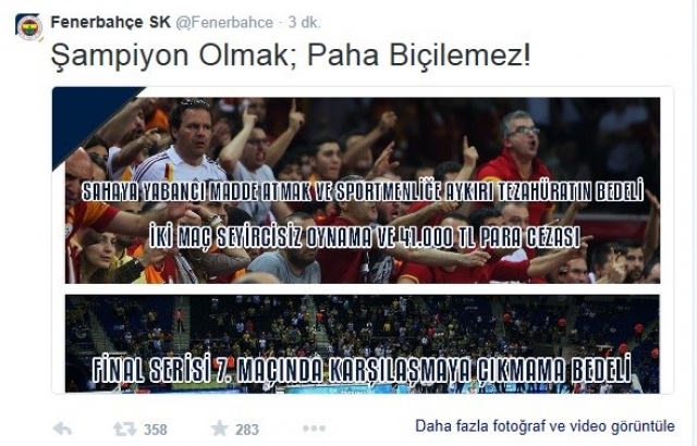 Fenerbahçe'den Galatasaraylılar'ı kızdıracak tweet