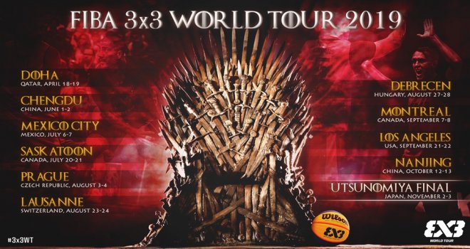 FIBA 3x3 Dünya Turu?nun 2019 takvimi yayınlandı