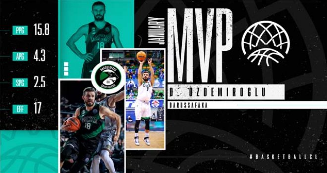 FIBA Şampiyonlar Ligi?nde Ocak Ayının MVP?si Doğuş 