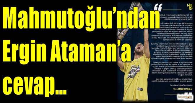 Melih Mahmutoğlu'ndan Ergin Ataman'a cevap...