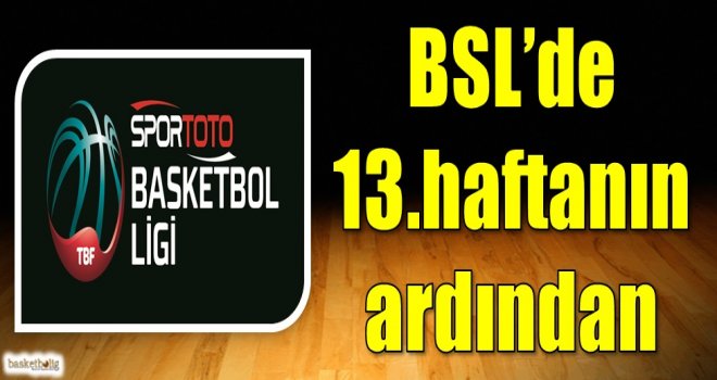 Spor Toto Basketbol Ligi 13.hafta sonuçlar ve puan durumu