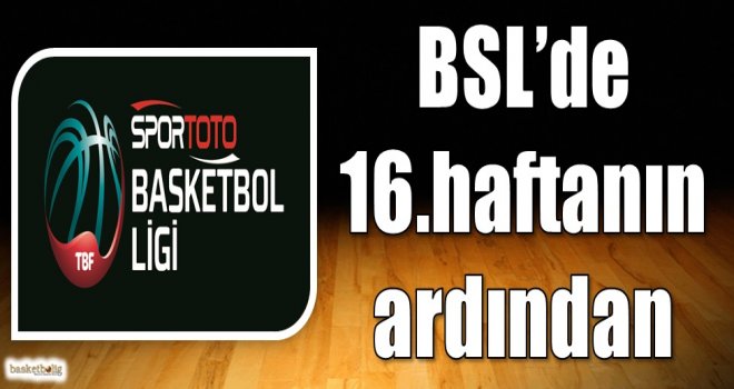 Spor Toto Basketbol Ligi 16.hafta sonuçlar ve puan durumu