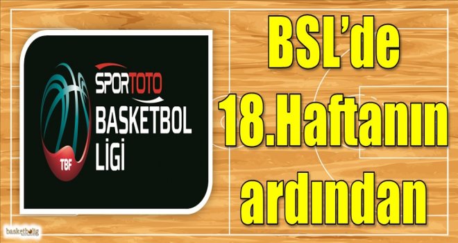 Spor Toto Basketbol Ligi 18.hafta sonuçlar ve puan durumu