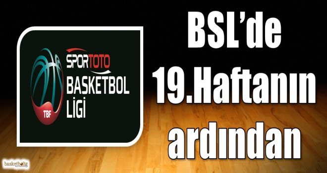 Spor Toto Basketbol Ligi 19.hafta sonuçlar ve puan durumu