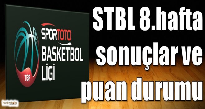 Spor Toto Basketbol Ligi 8.hafta sonuçlar