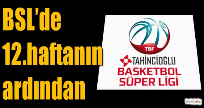 Tahincioğlu Basketbol Süper Ligi'nde 12.haftanın ardından