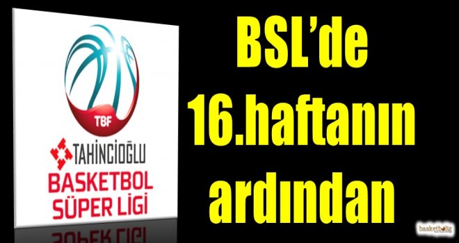 Tahincioğlu Basketbol Süper Ligi'nde 16.haftanın ardından