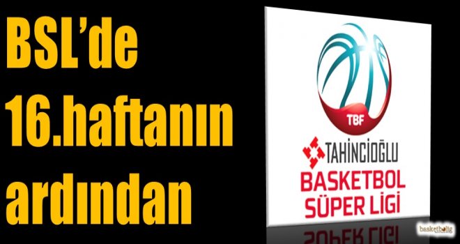 Tahincioğlu Basketbol Süper Ligi'nde 16.haftanın ardından