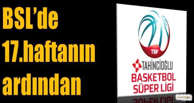 Tahincioğlu Basketbol Süper Ligi'nde 17.haftanın ardından