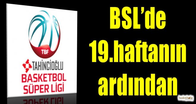 Tahincioğlu Basketbol Süper Ligi'nde 19.haftanın ardından
