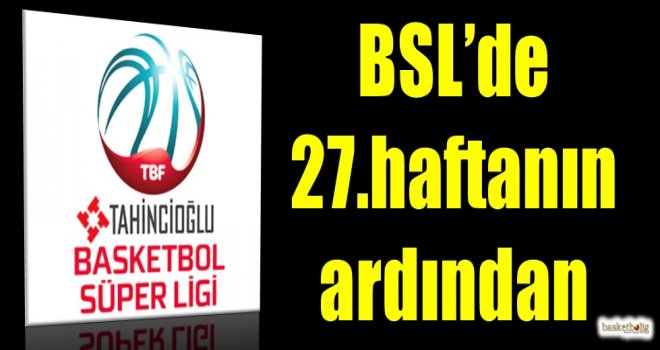 Tahincioğlu Basketbol Süper Ligi'nde 27.haftanın ardından