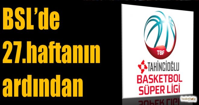 Tahincioğlu Basketbol Süper Ligi'nde 27.haftanın ardından