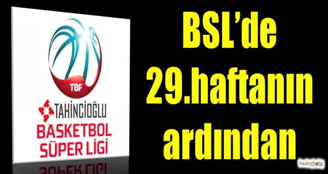 Tahincioğlu Basketbol Süper Ligi'nde 29.haftanın ardından