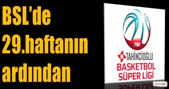 Tahincioğlu Basketbol Süper Ligi'nde 29.haftanın ardından