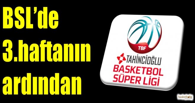 Tahincioğlu Basketbol Süper Ligi'nde 3.haftanın ardından