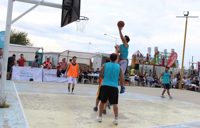 Tekirdağ'da sokak basketbolu heyecanı