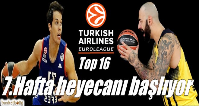 THY Euroleague Top 16?da 7. hafta başlıyor