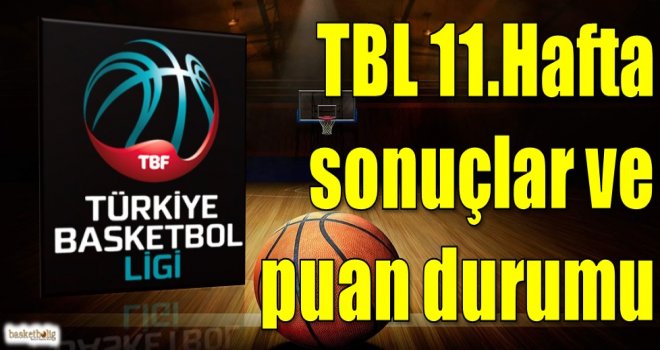Türkiye Basketbol Ligi 11.hafta sonuçlar