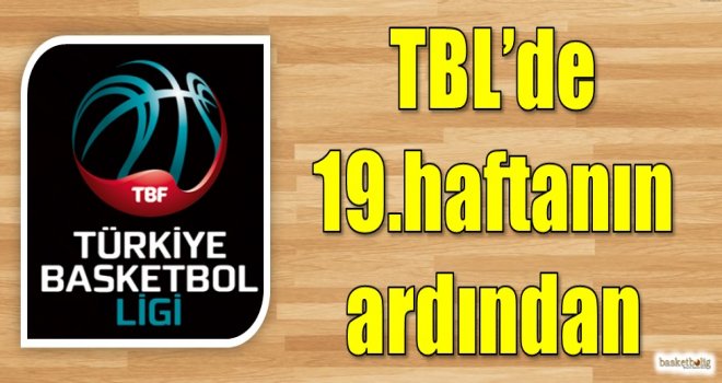 Türkiye Basketbol Ligi 19.hafta sonuçlar ve puan durumu