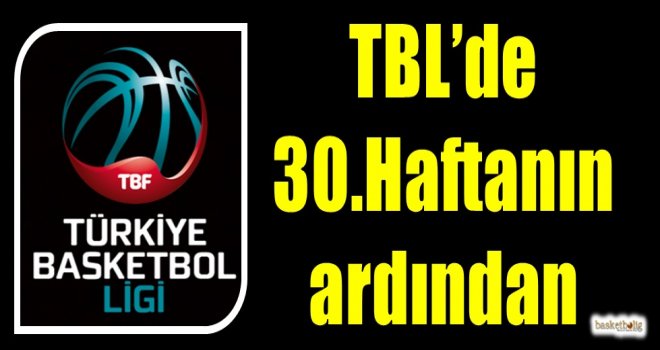 Türkiye Basketbol Ligi 30.hafta sonuçlar ve puan durumu