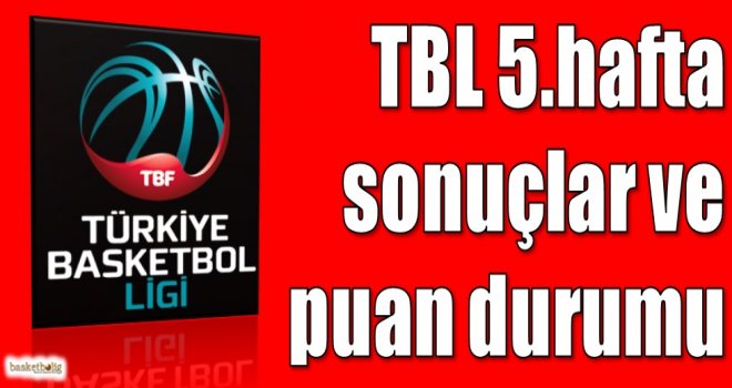 Türkiye Basketbol Ligi 5.hafta sonuçlar