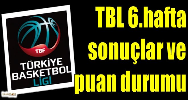 Türkiye Basketbol Ligi 6.hafta sonuçlar