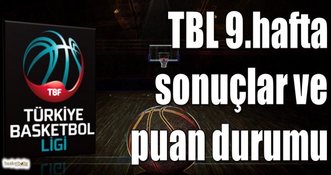 Türkiye Basketbol Ligi 9.hafta sonuçlar