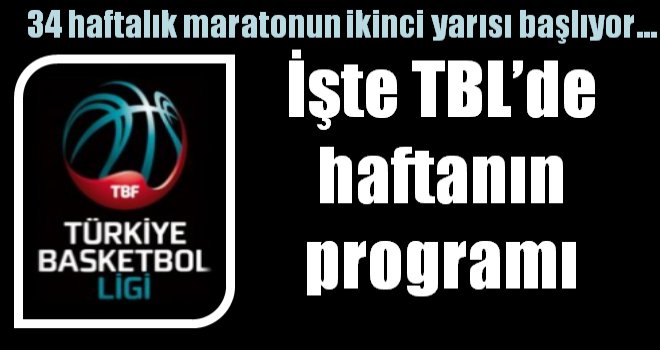 Türkiye Basketbol Ligi'nde ikinci devre başlıyor